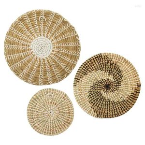 Decorative Figurines Wall Basket Decor Hanging Woven Seaweed Decoration Pendant Unique Art Tray Seagrass For Bedrom