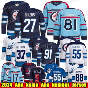 #81 Kyle Connor Winnipeg Hockey Jersey #27 Nikolaj Ehlers Mark Scheifele Nate Schmidt Morrissey Alex Iafallo Tyler Toffoli Adam Lowry Cole Perfetti Jets Maglie