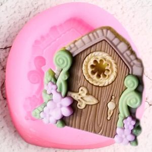 Baking Moulds Fairy Garden Door Silicone Mold Baby Birthday Cake Border Fondant Molds Decorating Tools Candy Chocolate Gumpaste