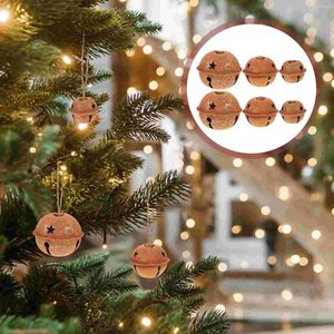 Party Supplies of 12/24/30 PCS Christmas Vintage Jingle Bells Xmas Tree Bell Hängande ornament Dekorationer