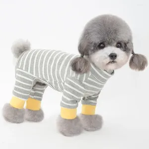 Dog Apparel Durable Pet Romper Soft Texture Comfortable Fabric Striped Pattern Kitten Puppy Bodysuit Clothes