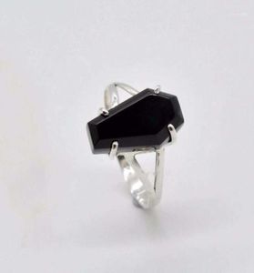 Cluster Rings Retro Black Imitation Coffin Shape Ring Vampire Halloween Punk Gothic Male And Female Hip Hop Party Jewelry Gift1088357