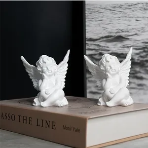 Estatuetas decorativas 2pcs esculturas de querubim e decoração de resina fofa de resina