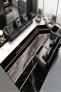 Черно -белый серо -серой золотой шаблон ковров на заказ 26 метров по полу коват плюшевой печатный коврик для гостиной спальни коврик 2009255440528