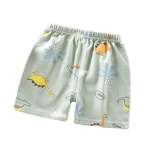 Shorts Summer cotton baby shorts suitable for girls striped animal pattern childrens PP shorts newborn and toddler shorts d240510