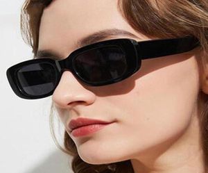 Sunglasses 2021 Fashion Rectangular Vintage Women Black Platic Shade Sun Glasses Latest Trend UV4008563522