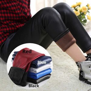 Shorts Winter girl legs childrens leather legs pencil pants childrens warm Trousers PU leather legs ultra-thin leather pantsL2405L2405