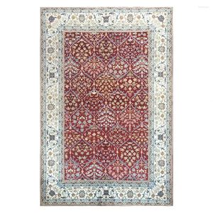 Carpets Silk For Living Room Red Colour Bedroom Rug Size 4'X6'