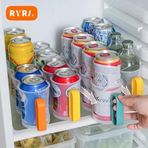 Kök förvaringsöl Dispenser Portable Soda Can 4-fack Hållbart kylskåp Stapelbar redskap Rackbesparande med stativ