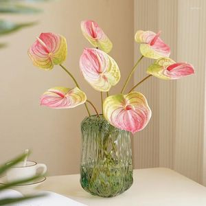 Dekorative Blumen 10pcs/Los 3D -Druck Anthurium Künstlich für Home Dekoration Pflanze Topf Hochzeit Brial Bouquet Party Tisch Blumen