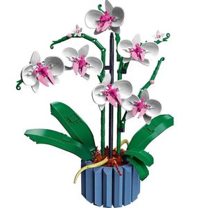 608 pezzi Blocks Orchid Flower Bouquet Plant Building Set per adulti