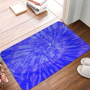 Bath Mats Mat Kitchen Shower Room Hippie Tie Dye Foot Blue Modern Vintage Toilet Pad Quick Dry Non Slip Custom Bathroom Rug