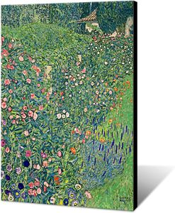 Gustav Klimt Garden Landscape Plakaty Słynny artysta zielony botaniczny estetyka kwiatowe płótno na ścianie sztuka vintage Flower Oil Prints Malowanie dekoracji ściennych wiejskich