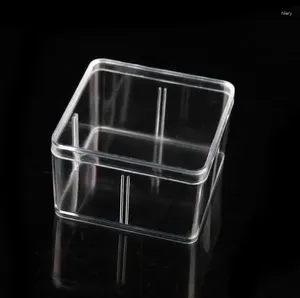 Geschenkverpackung Square Plastic Box 9.5 9,5 cm für kleine Zubehör transparente PVC -Verpackungskästen mit Deckbehälter SN3299