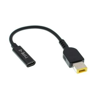 1PCS PD USB-C tipo C fêmea C para mini cabo slim 16cm para thinkpad 10 comprimido e hélice 2 12v Adaptador de energia Cordão