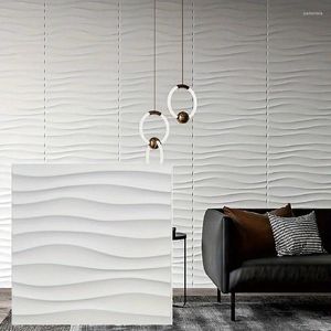 Wallpapers 12pcs 11.8inx11.8in/30cmx30cm 3D Textured PVC Wall Panels Waterproof Panel For Kitchen Living Room Bathroom Corridor Office Home