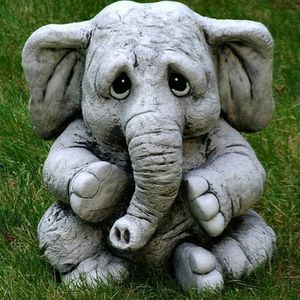 Statue di elefante figurine in resina animale arte carine giardino esterno ornamenti sculture decorazioni per la casa decorazione per esterni fu 240509