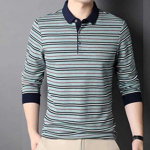 Мужская уличная одежда Polos мужская рубашка поло в полосатой рубашке для рубашки корейская весна и осенью с длинными рукавами базовые мужские