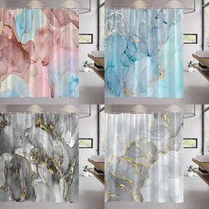 Duschgardiner kreativ marmor gardin abstrakt texturerad rosa lila randig modern geometrisk polyester tyg badrumsdekor