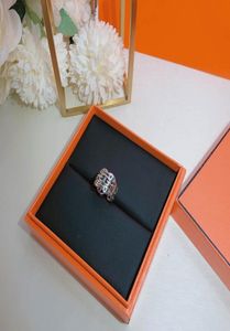 Luxury S925 Silver smyckesdesigner ring smycken man och kvinnlig grisring öppning Justerbar storlek Party Wedding Matching Box9232825