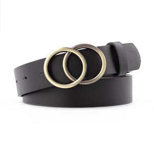 Soft Faux Leather Double Ring Waist Belt Buckle Vintage Decorative Casual Tighten AllMatch Lightweight Long Women Belt Solid Hole5862108