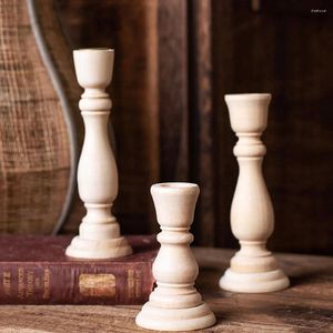 Titulares de vela Classic Wooden Candlestick titular 12,5 5cm/17,5 5cm/20 5cm Nórdicos decoração doméstica