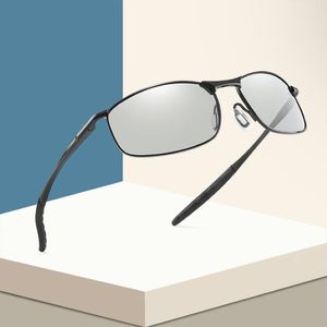 Occhiali da sole rettangolo polarizzato polarizzato maschile transizione lente di guida occhiali maschile goggles da uscita esterna Uv400sunglasses 253i