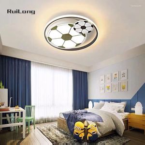 Luzes de teto Creative Led Light for Kids Room Futebol Luster Baby Garotos Decoração do quarto desenho animado Luminária de futebol cool Chandelier Kid