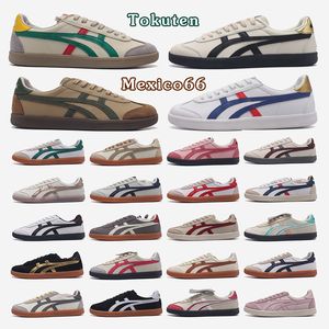 Towines de tumanos de designer Treinador do exército Homens Mulheres Tigre México 66 Coloque de couro deslizante Designer de goma vela vela treinadores esportivos verdes brancos tamanho 36-45