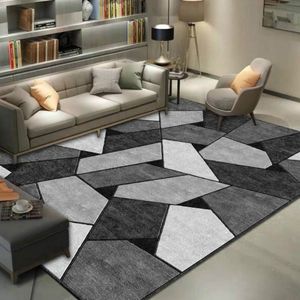 Geometrischer Teppich für Wohnzimmer Anti-Rutsch-Muster-Druck Innenbereich Teppiche Hausbodenmatte Sofa Teppichs Tapis Salon Tapete Peludo 197m