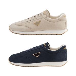 Triangel logotyp män designer skor bär resistent scarpe uomo designerschuh med box chaussure luxe ur kontor sneaker snörning andas andas