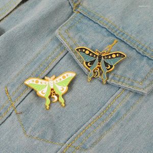 Brooches Crescent Butterfly Enamel Pins Custom Beautiful Insect Moth Clothing Lapel Badges Women Animal Jewelry Gifts Wholesale