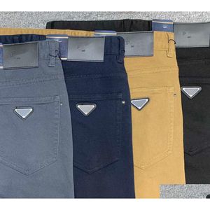 Mens Pants Paa Tasarımcı Lüks Elbise Khaki İş Gündelik Moda Marka Düz Renk Taytlar Siyah Sarı 4 Damla Teslimat Giyim CLO OT5GN
