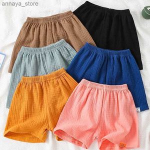 Shorts Fashionable shorts boys solid color childrens clothing girls pants cotton linen bread baby short soles baby Korean style 0-8Y DS19L2405L2405
