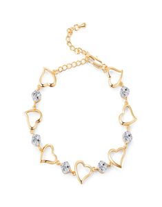 Europe and America Fashion Trendy 18K Yellow Gold Plated CZ Hearts Anklets Chain Link for Girls Women for Wedding Party1633597