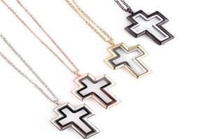 Gemischt 10pcslot Kreuz schwimmender Charme Ledig Locket Magnet Living Glass Memory Halskette Juwely Frauen Weihnachtsgeschenke Anhänger Neck9233132