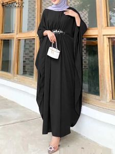 Etniska kläder zanzea muslimska mode hijab klänningar isiamiska kläder abayas för kvinnor party vestidos kalkon abaya dubai lång klänning ramadan mantel t240510