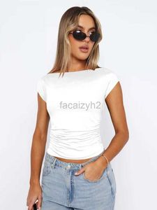 Frauen T -Shirt Sexy Tees Wind sexy würziges Mädchen Frauen Top mit Ärmeln, einteilig Kragen Tanktop ein Stück kurzes modisches Hinterkopf für Frauen Tops