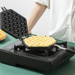 Qq ovo bolha bolo de assadeira molde de molde de ferro alumínio alumínio hongkong waffle molde de revestimento antiaderente para muffins diy placa 240509