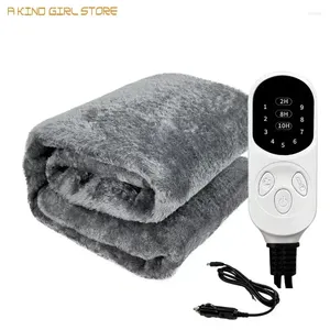 Blankets Machine Washable Car Electric Blanket Flannel 12V Heated Travel 9 Heating Level 3 Auto Off For Truck SUV RV Winter