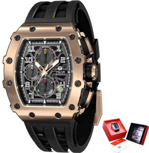 Tsar Bomba Luxury Mens Quartz Wristwatch 50m vattentät klocka för meniwxl2947520