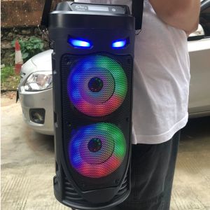 Högtalare stor fyrkantig dans bärbar Bluetooth -högtalare Led Colorful Light Soundbar Column KTV Soundbox Wireless Subwoofer HiFi Boombox