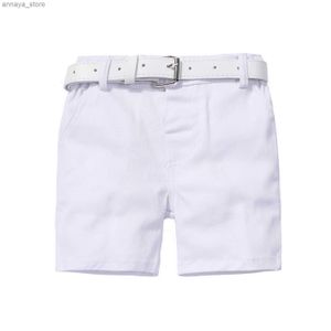 Shorts Newly born 1-6Y boy daily shorts fashionable yellow+white shorts with belt 2-piece set birthday party casual setL2405L2405