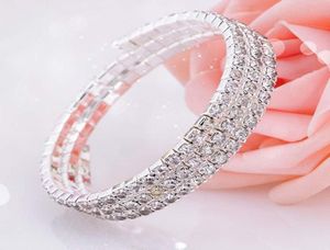 Fashion Crystal Bridal Bracelet barato em estoque Stromestone Acessórios de casamento One Piece Silver Factory Jóias de noiva2061676