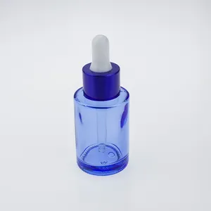 Bottiglie di stoccaggio da 100 pezzi vetro 30 ml vuoto in vendita da 30 ml di bottiglia di contagocce blu olio essenziale all'ingrosso