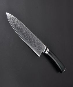 67 Layer VG10 Damasco Chef de aço de 8 polegadas Damasco Kitchen Knives Damascus Knife Alta qualidade VG10 Japaneamente Chef Micarta2788731