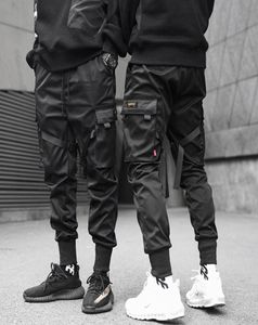 Hip Hop Boy Multipocket Elastic Waist Design Harem Pant Men Streetwear Punk Casual Trousers Jogger Male Dancing Black Pants Anti2200303
