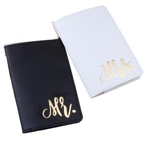 DHL50pcs Mr and Mrs Leather Travel Passport Holder Cover ID Card Cover Case Bag Passport Wallet