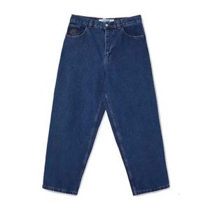 Полярные джинсы Big Boy Jeans Mens Designer Pants Hip Hop Jorts y2k Брюки Скат Стрита уличная одежда ретро джинсовая мультипликация Графическая вышивка мешковатая одежда Harajuku Moem