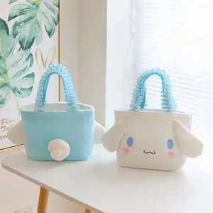 Storage Bags Plush Tote For Women 2024 Girl Fashion Casual Shopper Shoulder Student Cute Cartoon Embroidery Large Capacity Handbags